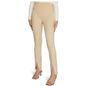 GOOD AMERICAN Faux Suede Boss Ivory Pants